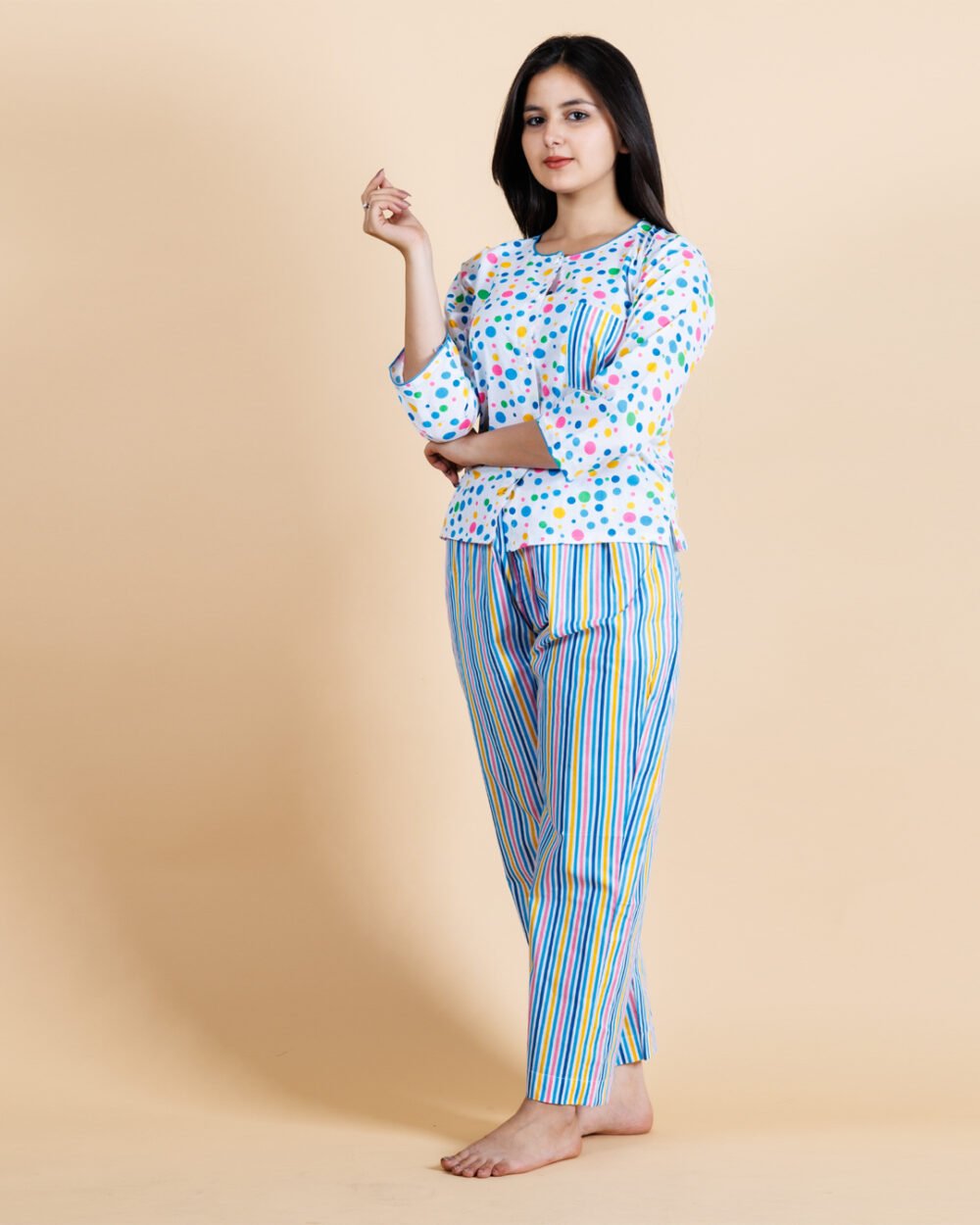 Polka Dot Night Suit For Women